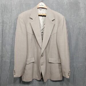 Warren Sewell Mens Western Blazer Sport Coat Yoke USA Made 44L Tan